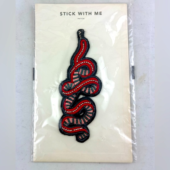 Anthropologie Brand New Sticker Patch - Beaded Snake - Picture 1 of 2